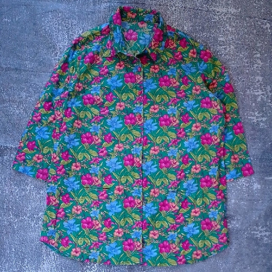 Vintage 90s Floral Multicolor Women's Shirt