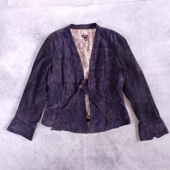 Vintage Danier Suede Tie-Front Jacket - Purple