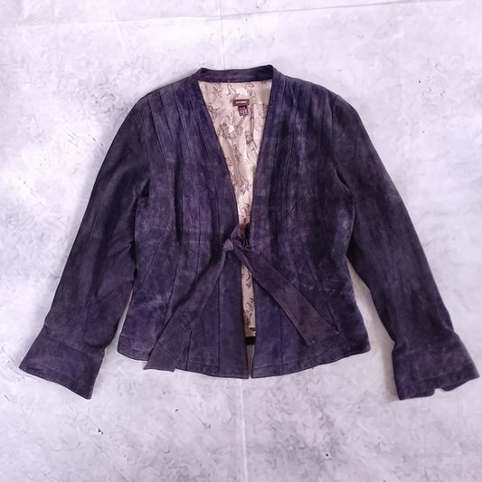 Vintage Danier Suede Tie-Front Jacket - Purple