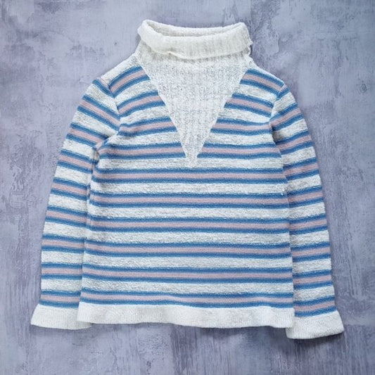 Vintage Striped Turtle Neck Sweater GLENAYA  KITTENS