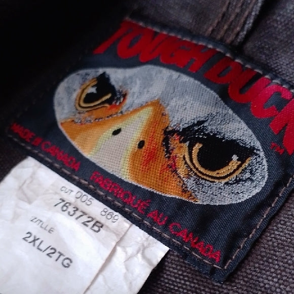 VINTAGE 90s TOUGH DUCK Double Knee Brown Denim Overalls UNISEX WIDE BAGGY