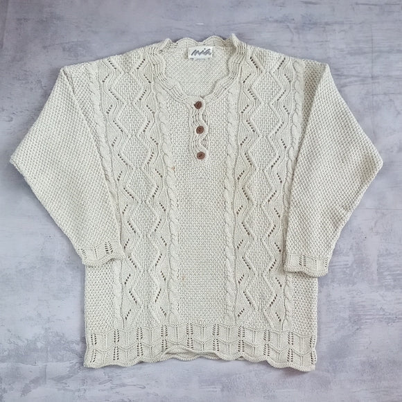 Vintage 90s NIA Cream Knit Sweater