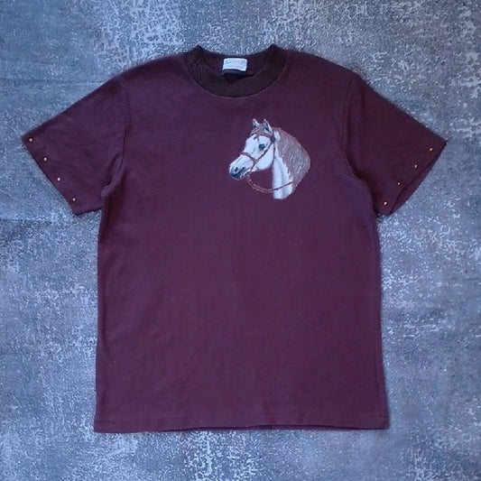 Vintage 90s Horse Patch Handmade By Mildred Holloway Single Stitch T-Shirt
