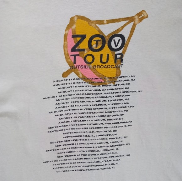 Vintage 19912U2 Zoo TV Outside Broadcast Tour Single Stitch T-Shirt