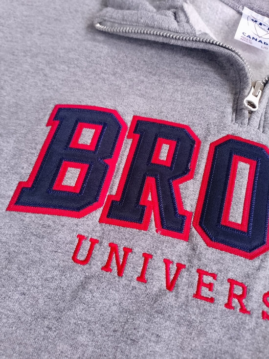 Brock University Embroidered Grey Quarter-Zip Sweatshirt