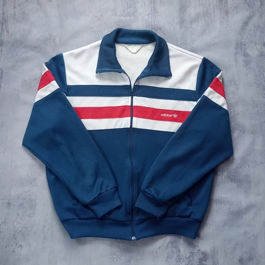 Vintage 1970s Adidas Track Style Retro Zip-Up Jacket