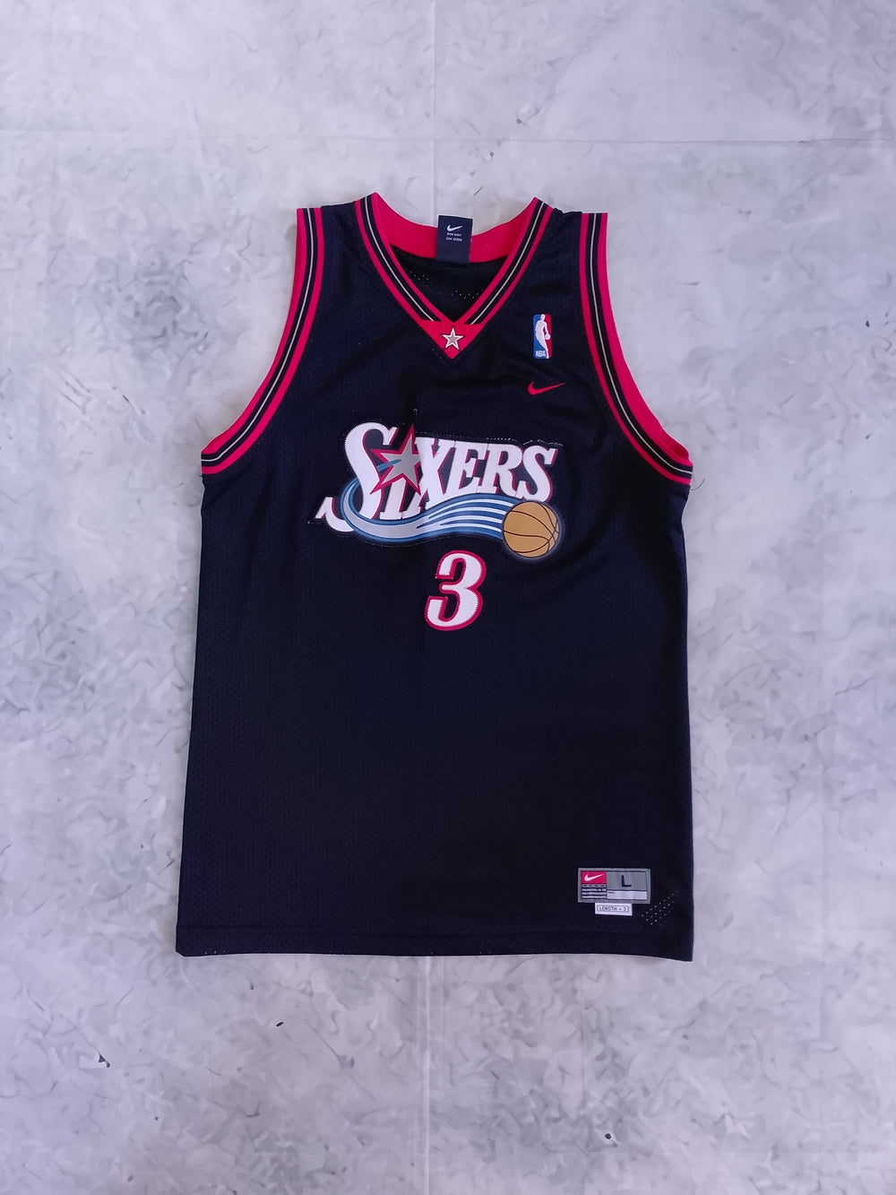 Vintage Allen Iverson Team Nike Sixers #3 Black Basketball Jersey