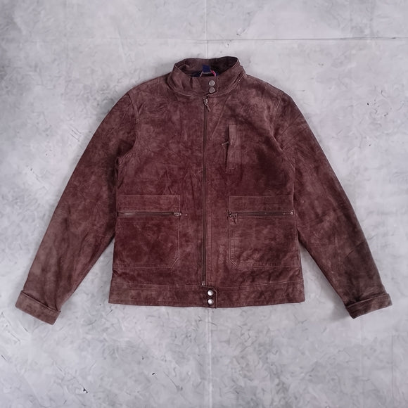 Denver Hayes Men's Suede Zip-Up Jacket - Brown