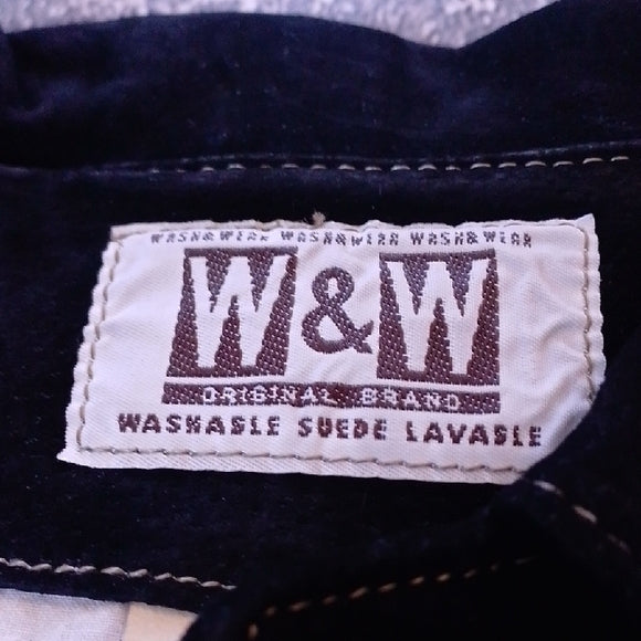 SKOTTS SUEDE WASH &amp; WEAR LEATHER BLACK VEST