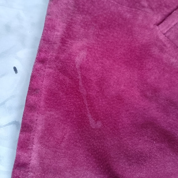 Jaclyn Smith Women’s Suede Button-Up Jacket - Berry Pink