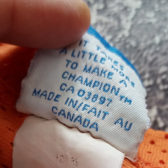 Vintage 1980s CVM Champion By Raven Knit Orange Jersey Cégep du Vieux Montréal