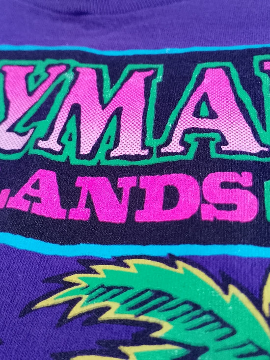 Vintage 90s Cayman Islands Surf Patrol Graphic Tee - Purple Single Stitch