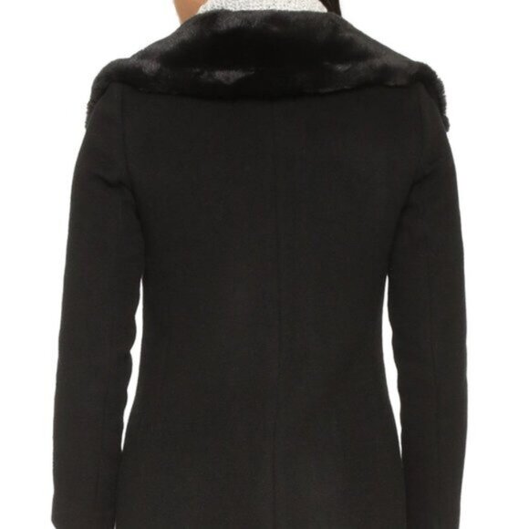 Club Monaco Wool Winter Jacket Rocio Faux Fur