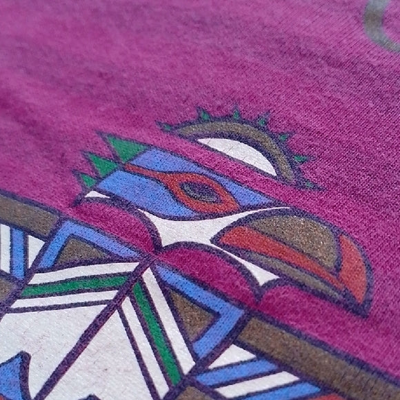 VINTAGE 1992 Grand Canyon Native/Indigenous Striped T-Shirt UNISEX