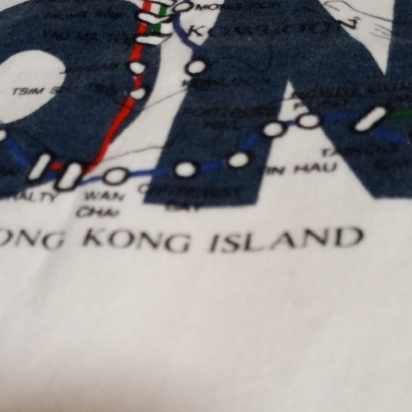 Vintage 90s White 'I Am Lost in Hong Kong' T-Shirt