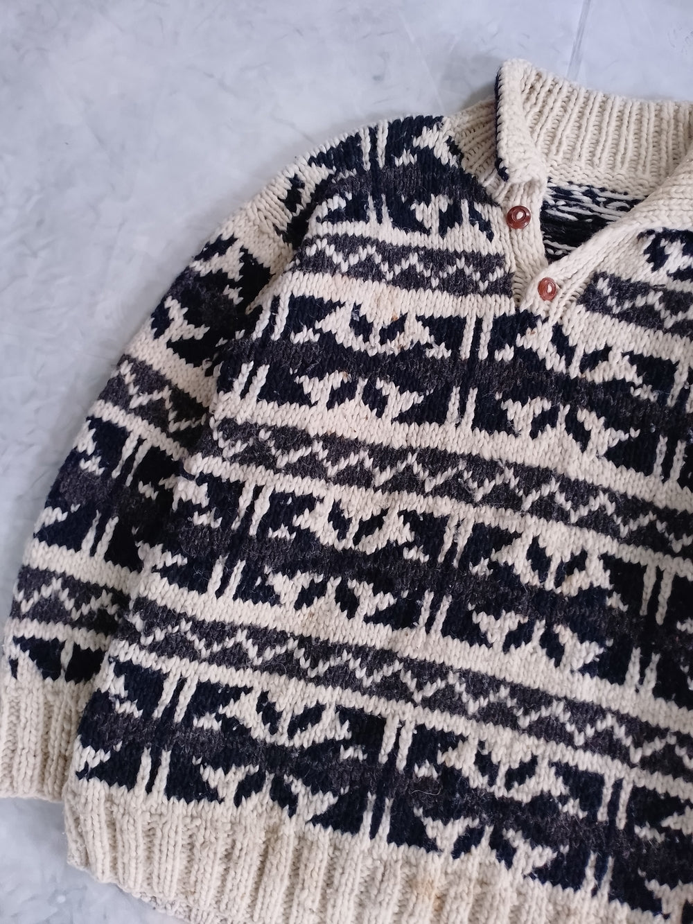 Vintage Artesanias Ishka Handmade Wool Sweater Cardigan