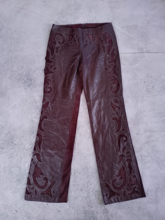 VINTAGE DANIER WESTERN STYLE Embroidered Leather Pants FLARE