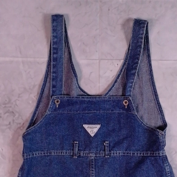 Vintage 90s Liaison DENIM SHORT OVERALLS SHORTALLS