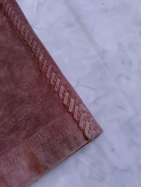 Vintage Suede/Leather Straight-Leg Pants With Weave on Side WESTERN