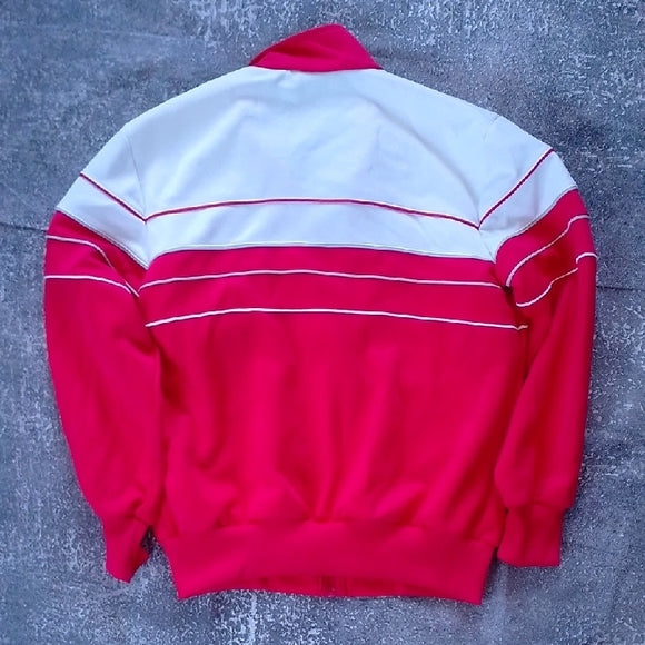 VINTAGE '90s Foot Locker Red and White Canada Track Jacket
