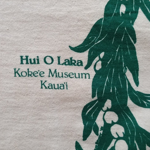 Vintage 1980s Hawaii Hui O Laka Kobe'e Museum Kaua'i Single Stitch T-Shirt Wrap