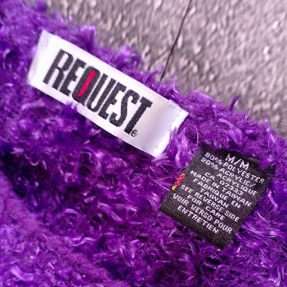 VINTAGE 90s REQUEST Fuzzy Purple Crew Neck Sweater SPICE GIRLS Y2K MUPPET