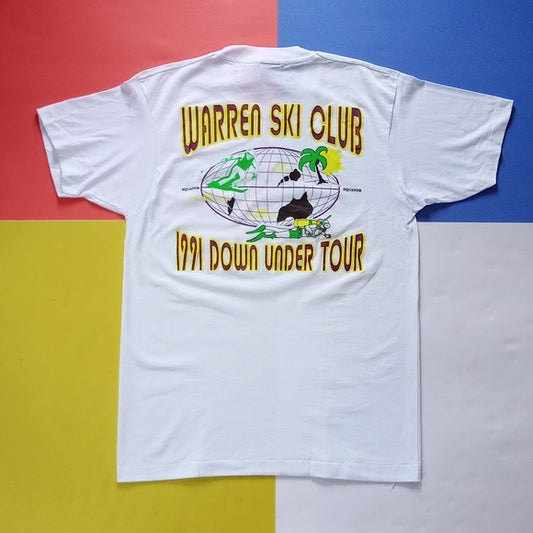 Vintage 1991 Warren Ski Club 1991 Down Under Tour Single Stitch T-Shirt