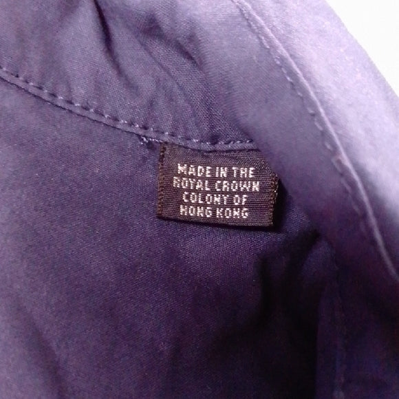 Vintage BURBERRY'S Navy Blue Jacket with Red Lining Embroidered UNISEX MAC COAT