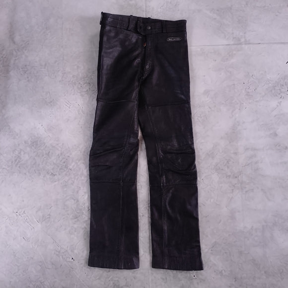 Vintage 80s Hein Gericke Black Leather Motorcycle Pants Biker