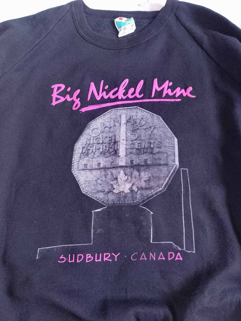Vintage 90s Big Nickel Mine Sudbury Canada Black Crewneck Sweatshirt