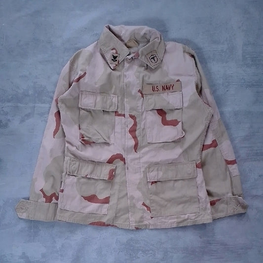Vintage US NAVY Camouflage JACKET STOCK NO 8415-01-327-5301 MEDICAL CORPSMAN