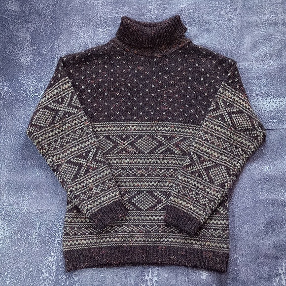 Vintage 90s WOOL Turtle Neck Nordic Style Sweater NoMI