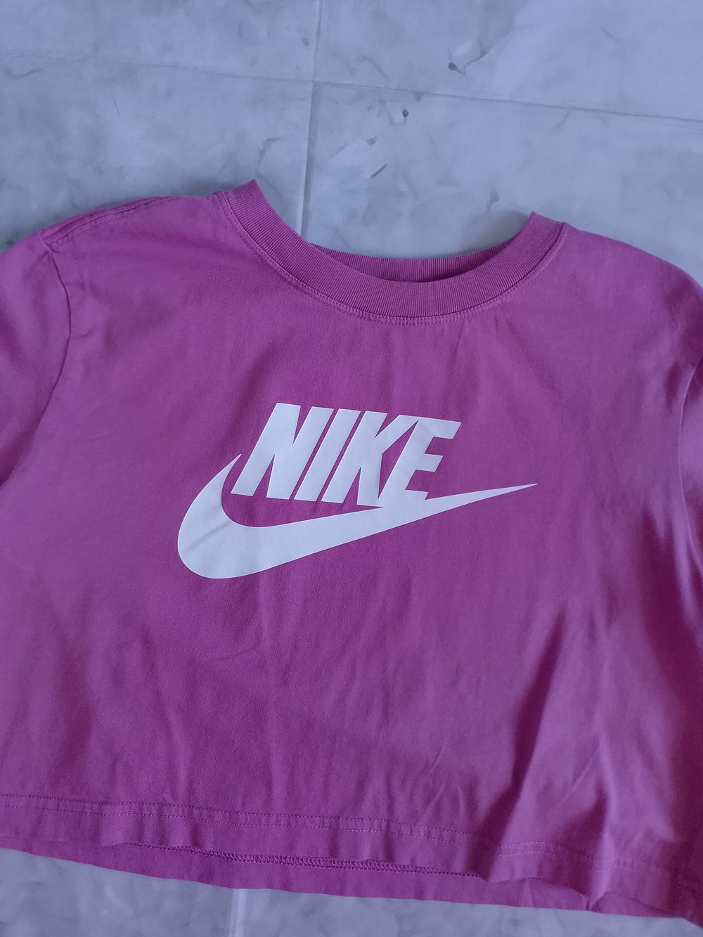 Nike Pink Logo Crop T-Shirt