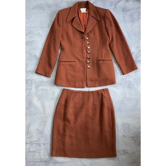 Vintage Yanagi Two Piece Suit With Wool Skirt