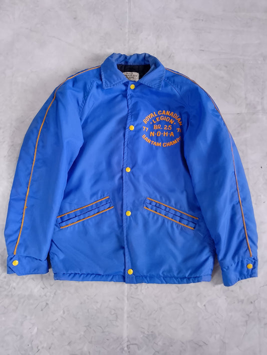 Blue Coach Jacket with Yellow Trim