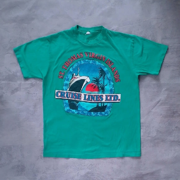 VINTAGE 90s ST.THOMAS VIRGIN ISLANDS CRUISE LINES LTD. SINGLE STITCH T-SHIRT
