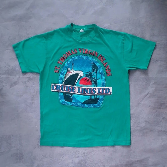 VINTAGE 90s ST.THOMAS VIRGIN ISLANDS CRUISE LINES LTD. SINGLE STITCH T-SHIRT