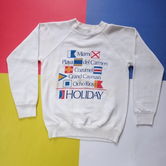Vintage 90s Carnival Cruises Holiday Tourist Crewneck Sweater
