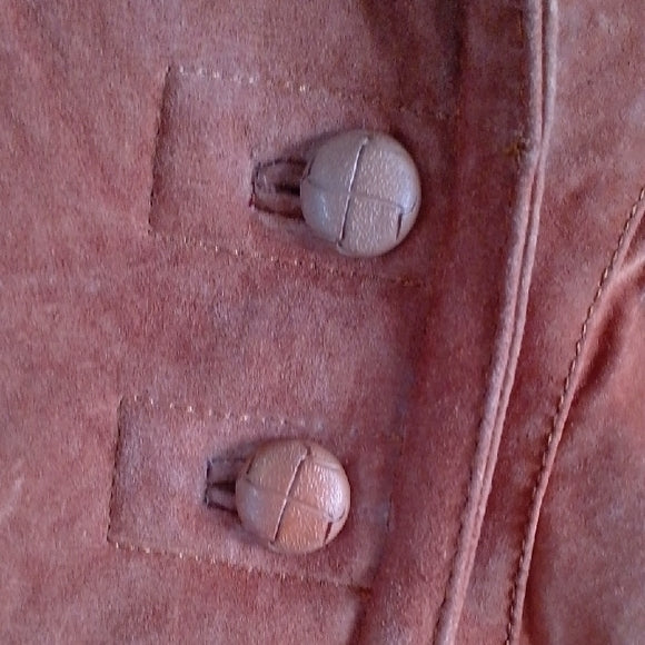 Vintage 80s Leather Sherpa Lined Jacket Shearling Collar