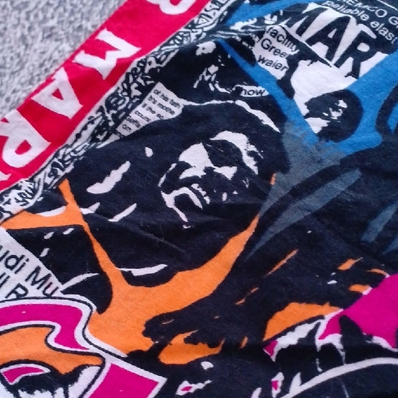 Vintage Bob Marley Playing Guitar Funkadelic style Graphic Bandana/Scarf