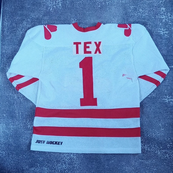 Vintage 90s/80s Calgary Cowboys Hockey Jersey TEX #1 PRO JOY WHA