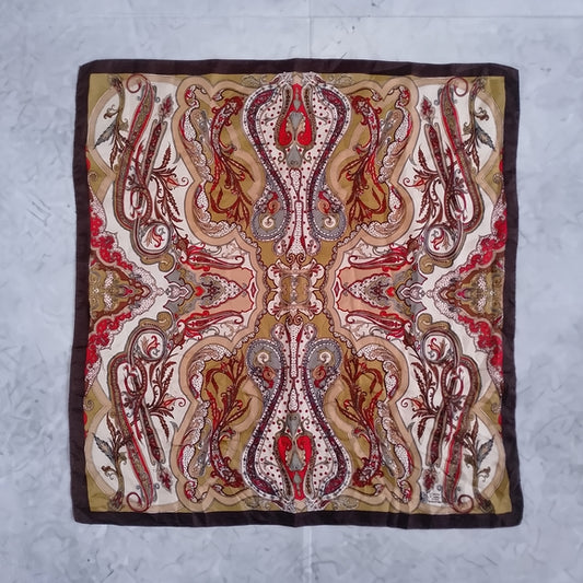 Vintage Liberty of London Paisley Silk Scarf Blue & Multicolor 23” x 23”