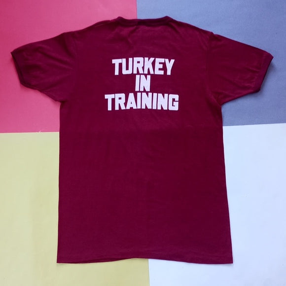 Vintage 90s Branford YMC Turkey Trot "Turkey In Training" Single Stitch T-Shirt