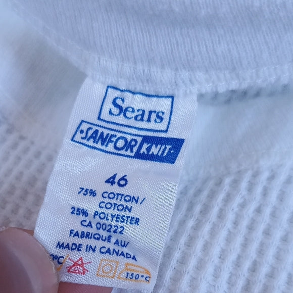 Vintage 90s SEARS SANFORD KNIT WAFFLE KNIT Long John Style Shirt