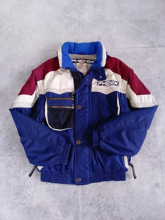 Vintage 90s Phenix Blue Burgundy White Ski Jacket