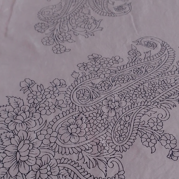 Vintage Armine Silk Scarf / Shawl – Black & White Paisley Floral Design – 32”