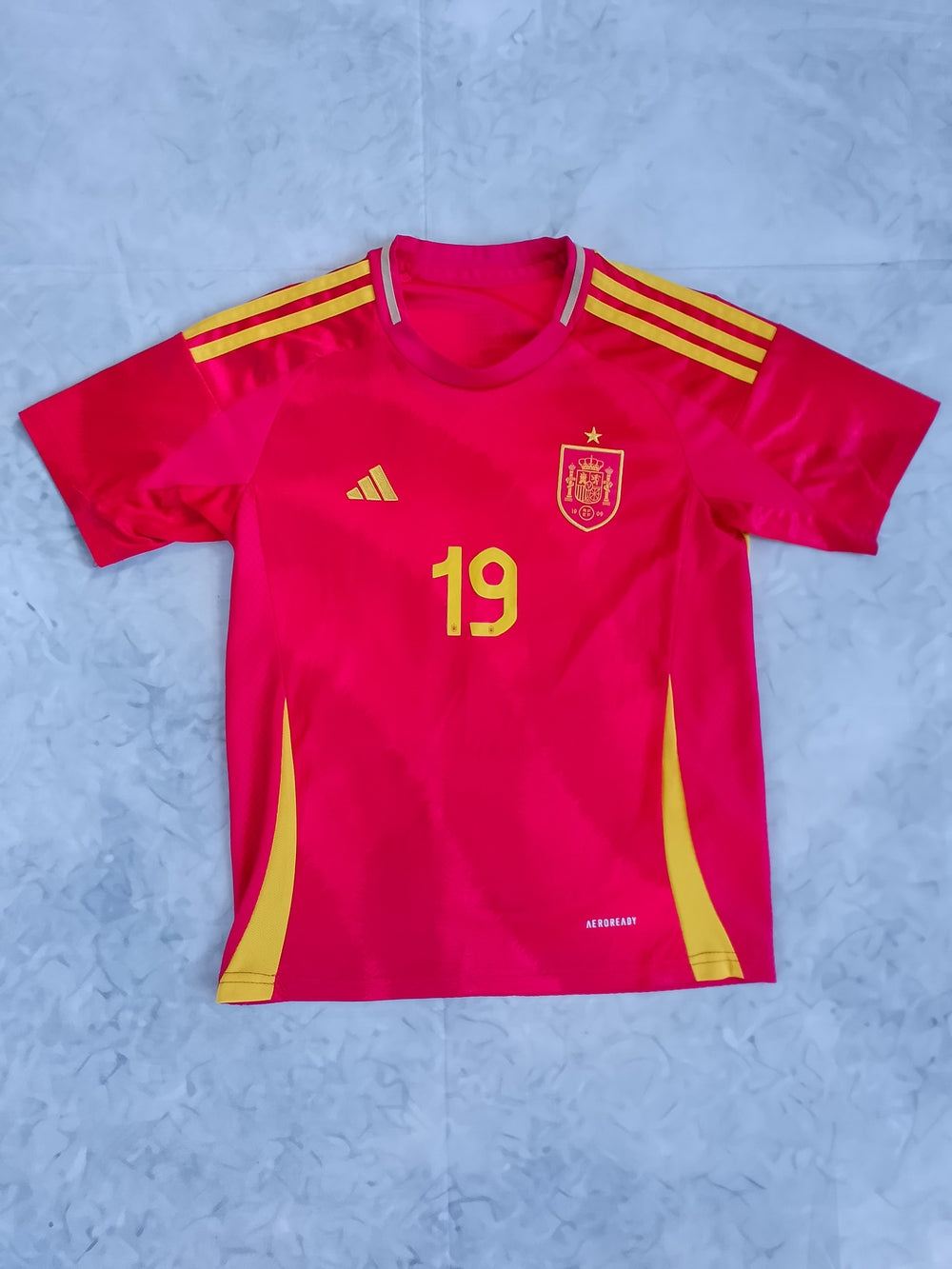 Adidas Kids' Spain Soccer Jersey 19 in Red/Yellow LAMINE YAMAL