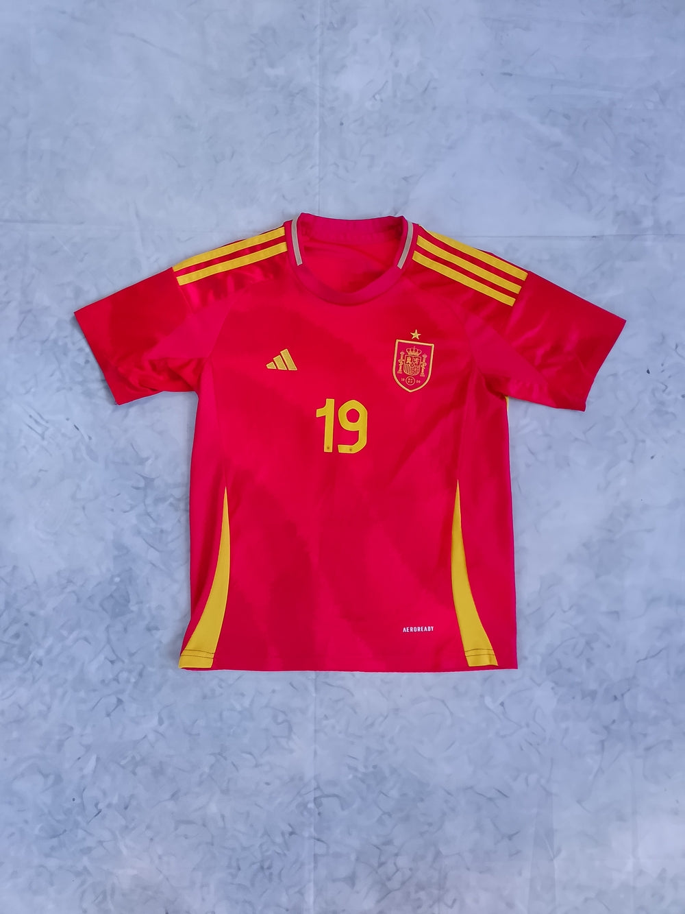 Adidas Kids' Spain Soccer Jersey 19 in Red/Yellow LAMINE YAMAL
