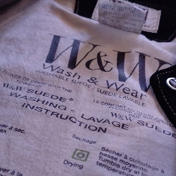 SKOTTS SUEDE WASH &amp; WEAR LEATHER BLACK VEST