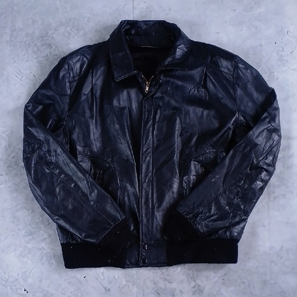 Vintage R. Sherman Men's Black Leather Jacket